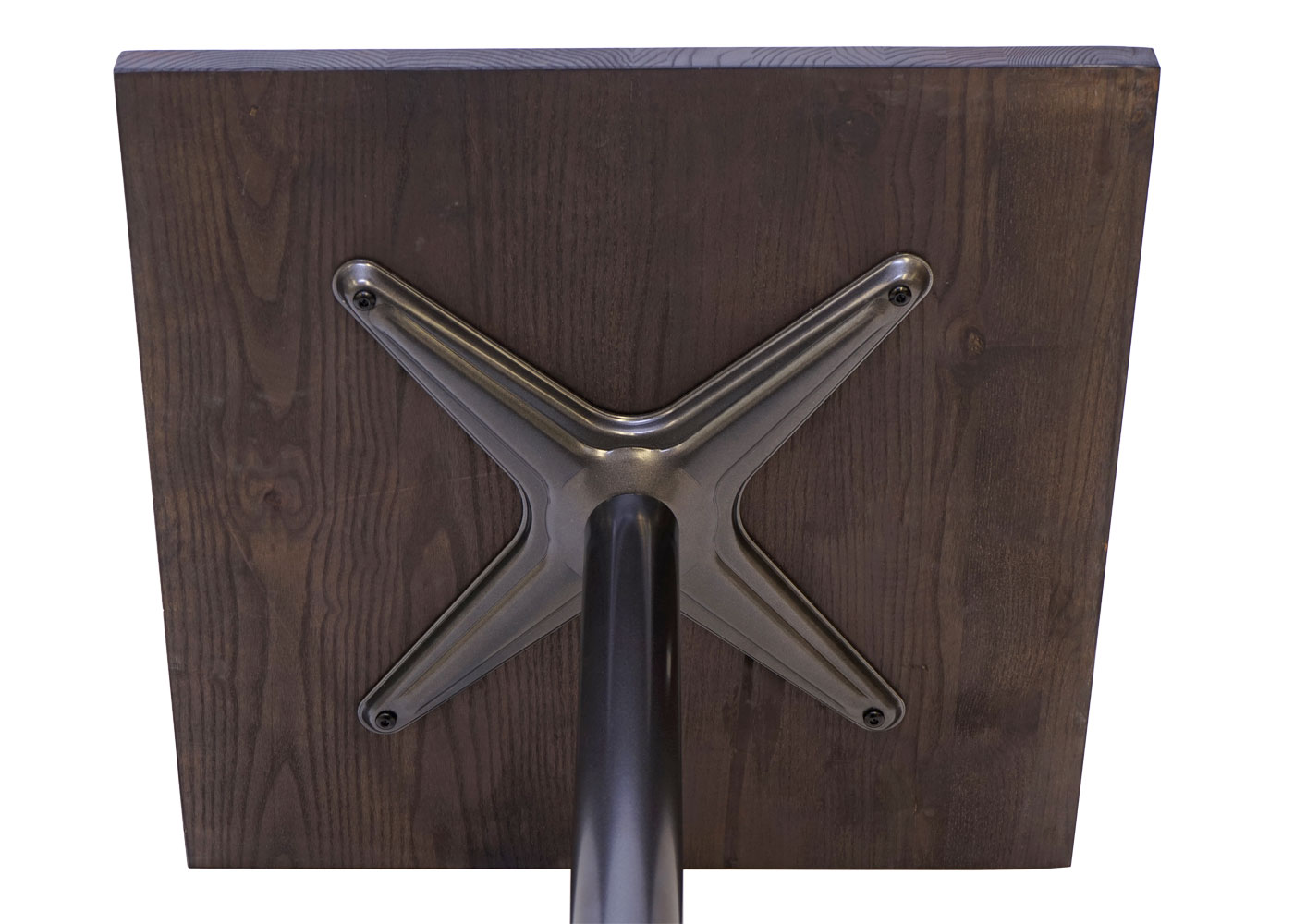 Set Bistrotisch 2x Esszimmerstuhl MCW-H10d, Stuhl Tisch Küchenstuhl Gastronomie MVG ~ schwarz-grau, Tisch dunkelbraun