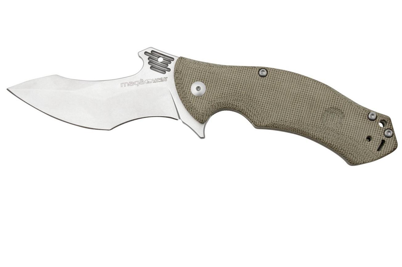 Viper Magà V5912CG N690 Böhler Stone Washed, Green Canvas Micarta, zakmes