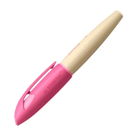 Schulfüller ergonomisch für Rechtshänder mit Anfänger-Feder A - STABILO EASYbirdy Timber in pink - inkl. Patrone