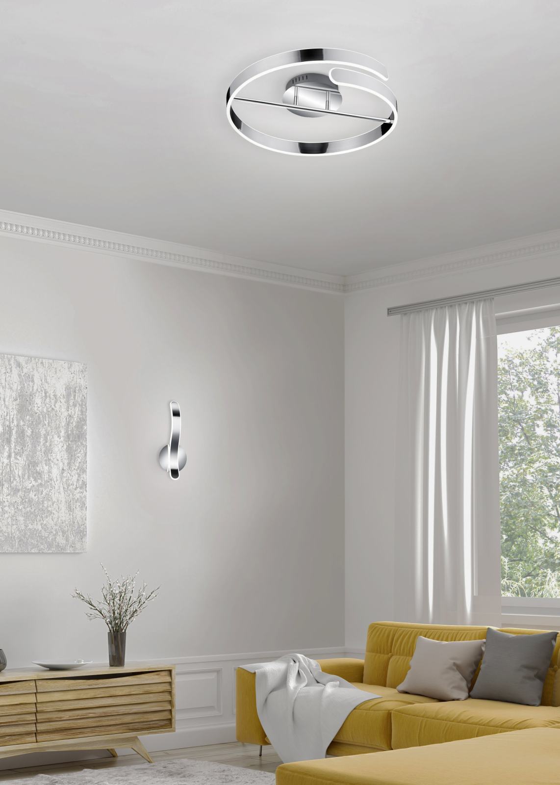 LED-Deckenlampe - Chrom - 50 cm