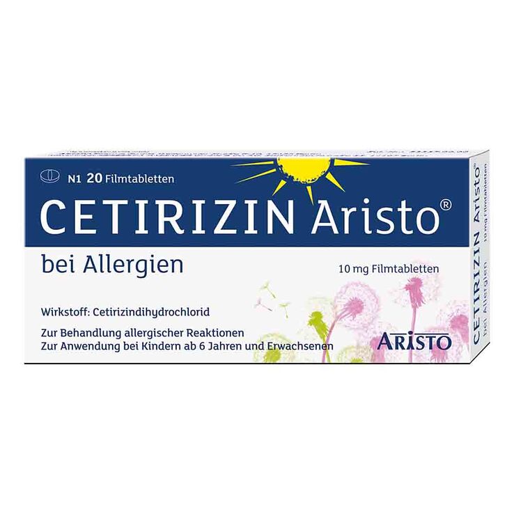 Cetirizin Aristo bei Allergien 10 mg Filmtabletten, 20 St