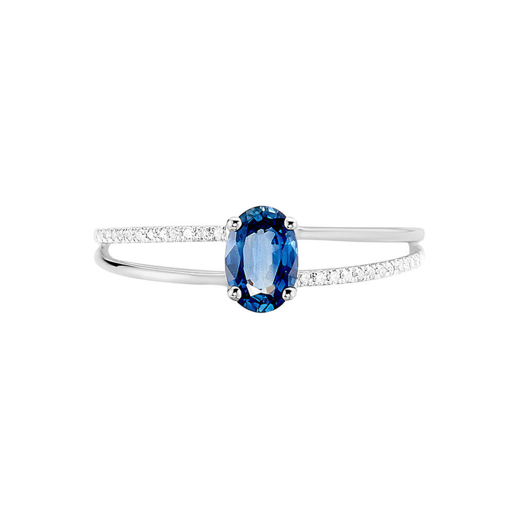 Bague Alyse Or Blanc Saphir Et Diamant