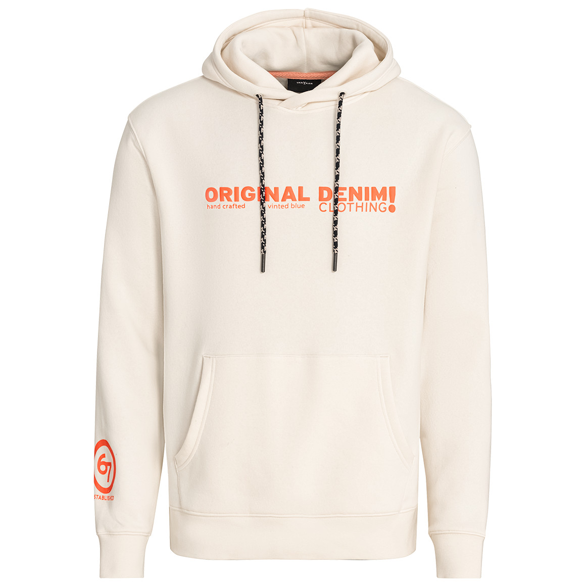 VanVaan Denim Herren Hoodie mit Print creme