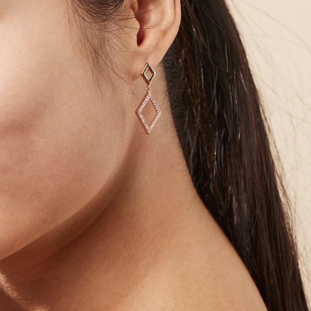 Boucles D'oreilles Brody Plaqué Or Jaune Oxydes De Zirconium