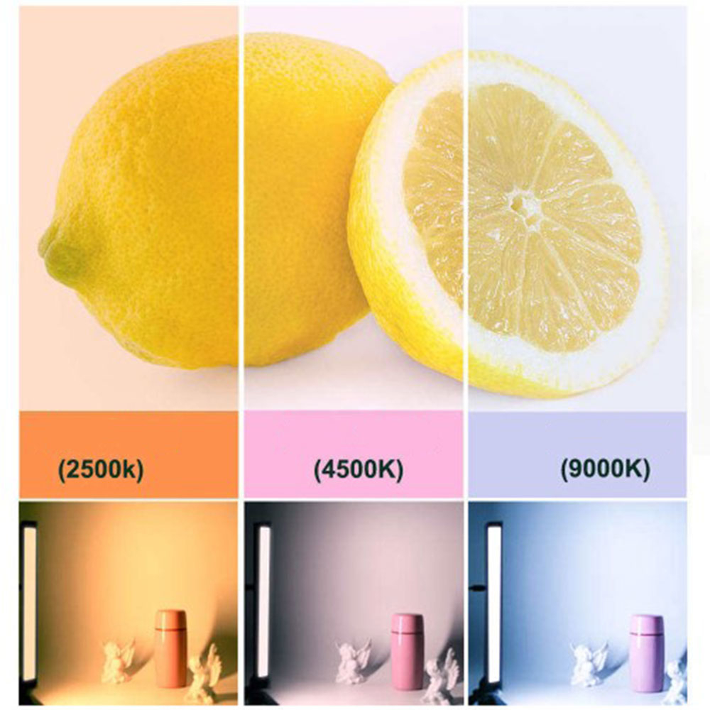 LED Foto Licht Video Beleuchtung (2500-9000K) mit Clip Halterung für Laptop - Schwarz