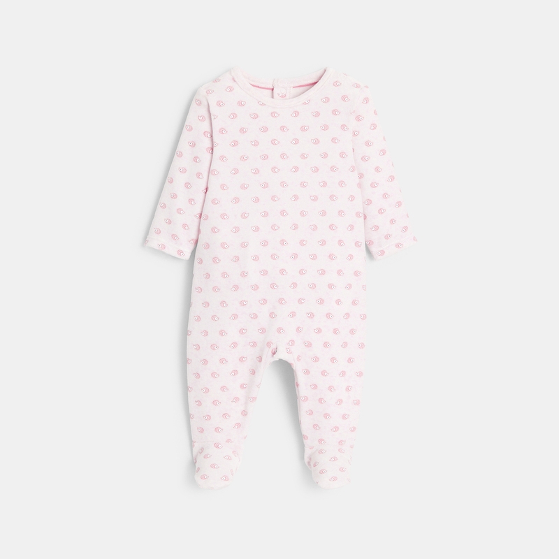 Dors-bien velours hérissons rose bébé fille