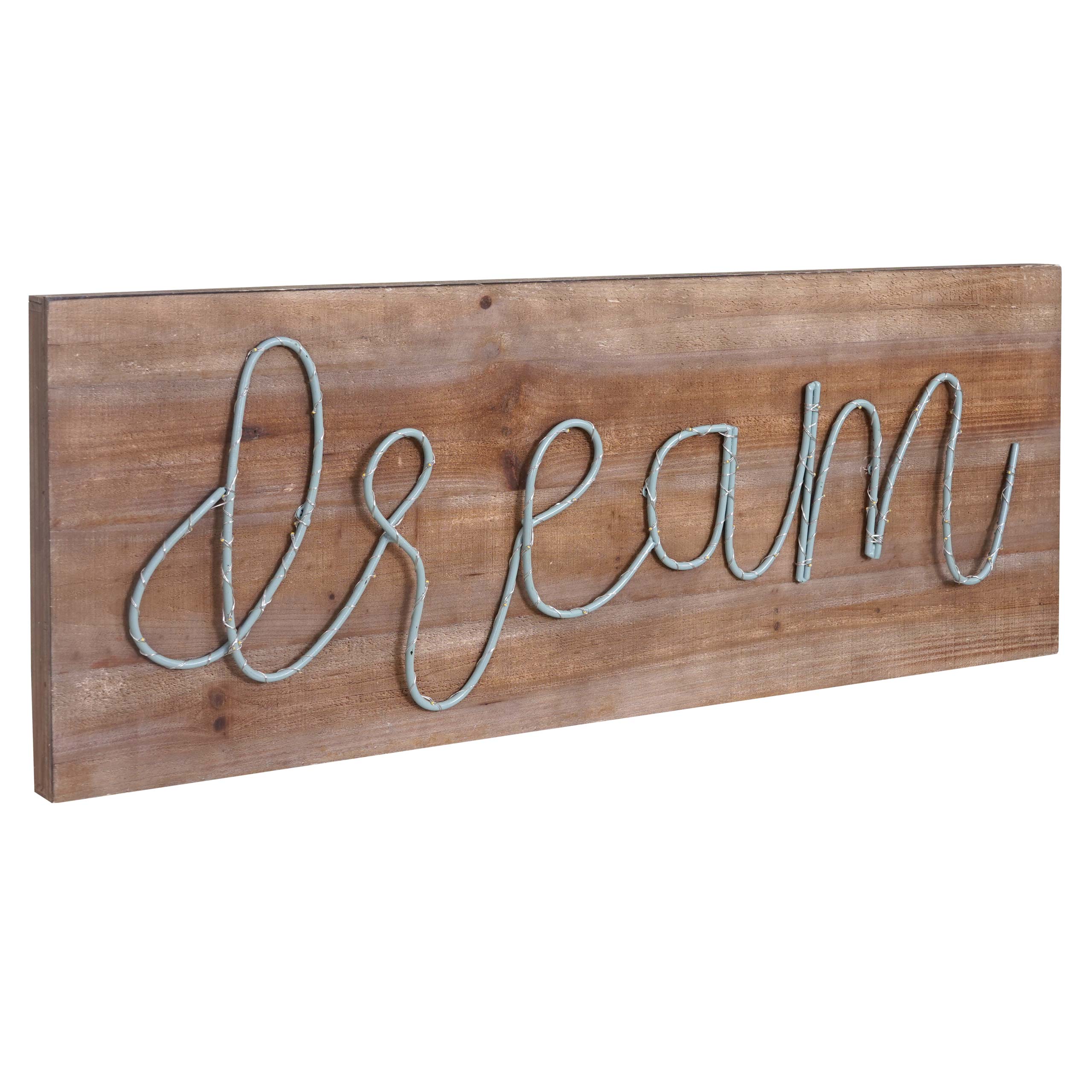 LED-Holzschild, Leuchtbild Wandbild Landhaus ~ 28x72x3cm, dream