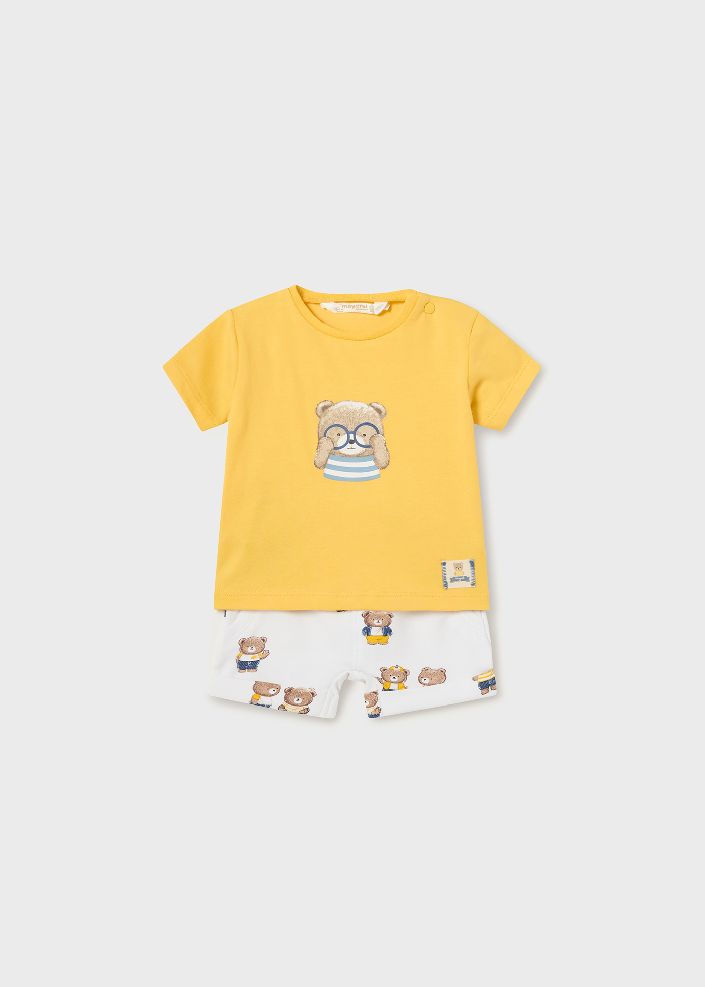 Conjunto de duas peças em algodão estampado para recém-nascido