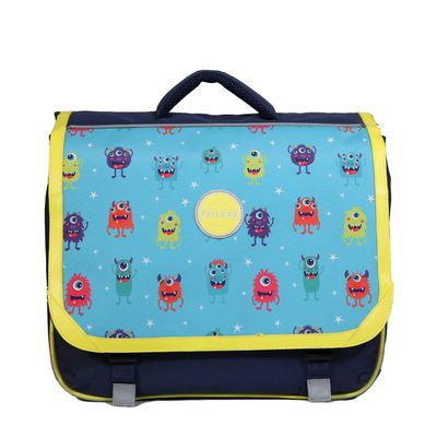 Cartable Phileas Monstres 38 cm - 2 compartiments - bleu - Bagtrotter