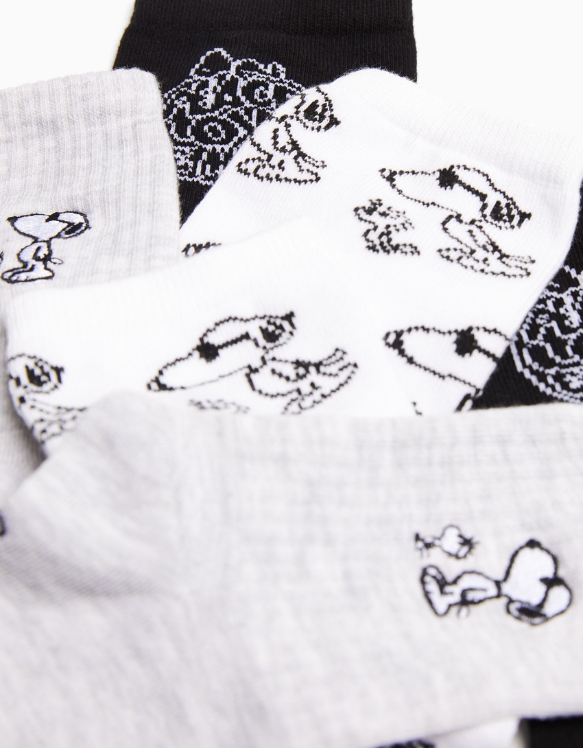 Pacote com 3 pares de meias bordadas do Snoopy