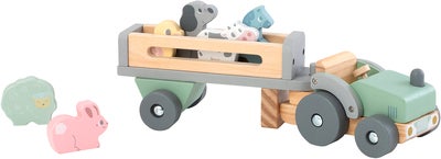 Kinder and Kids Traktor med Tilhenger og Dyr