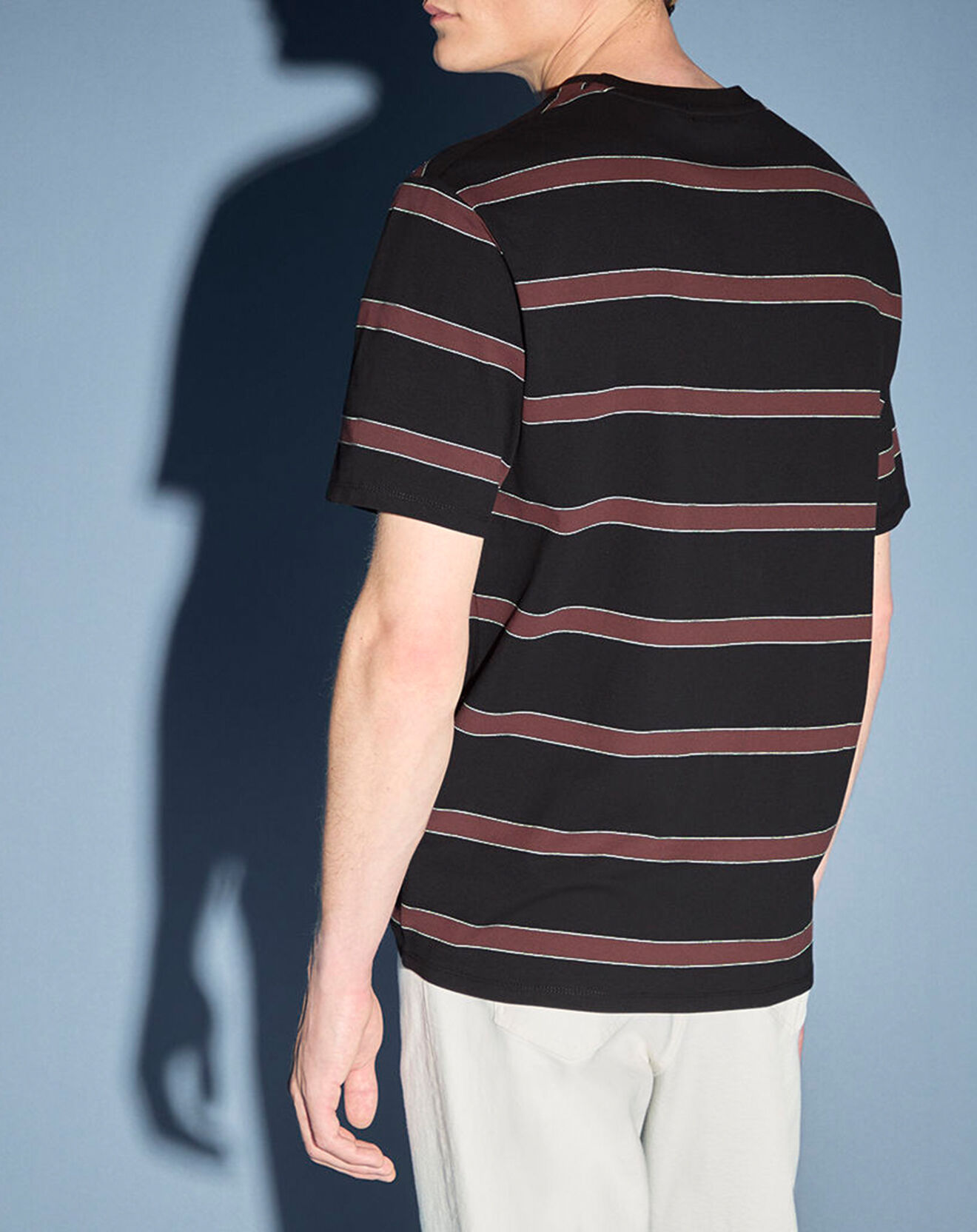 Galeries Lafayette T-Shirt en Coton bio Dibbray rayé marron/noir