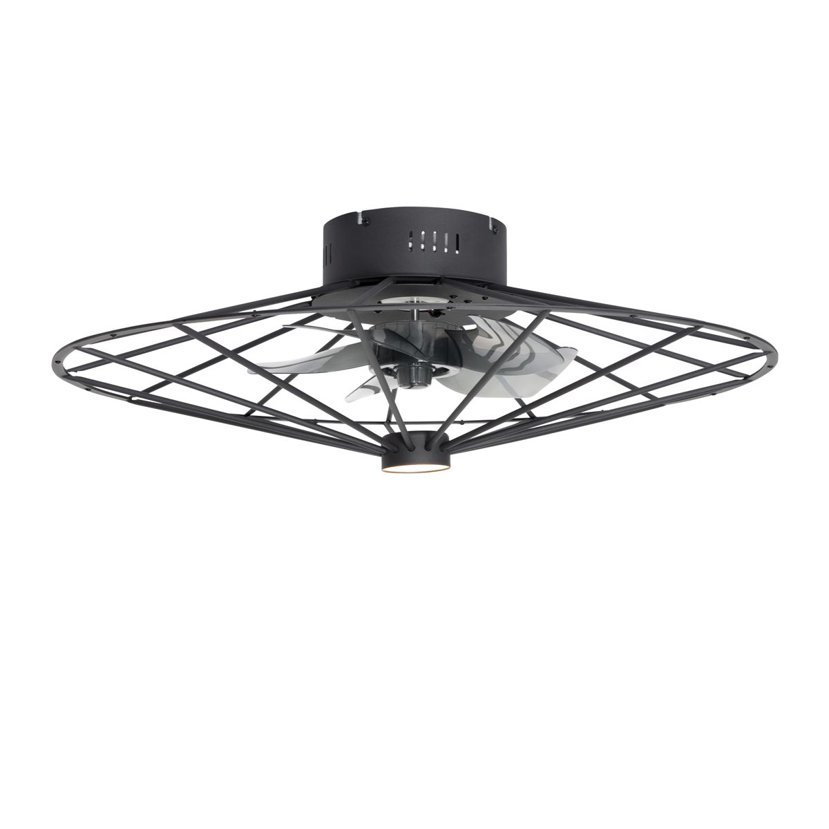 Plafondventilator zwart 62cm incl. LED dimbaar met afstandsbediening - Yaran