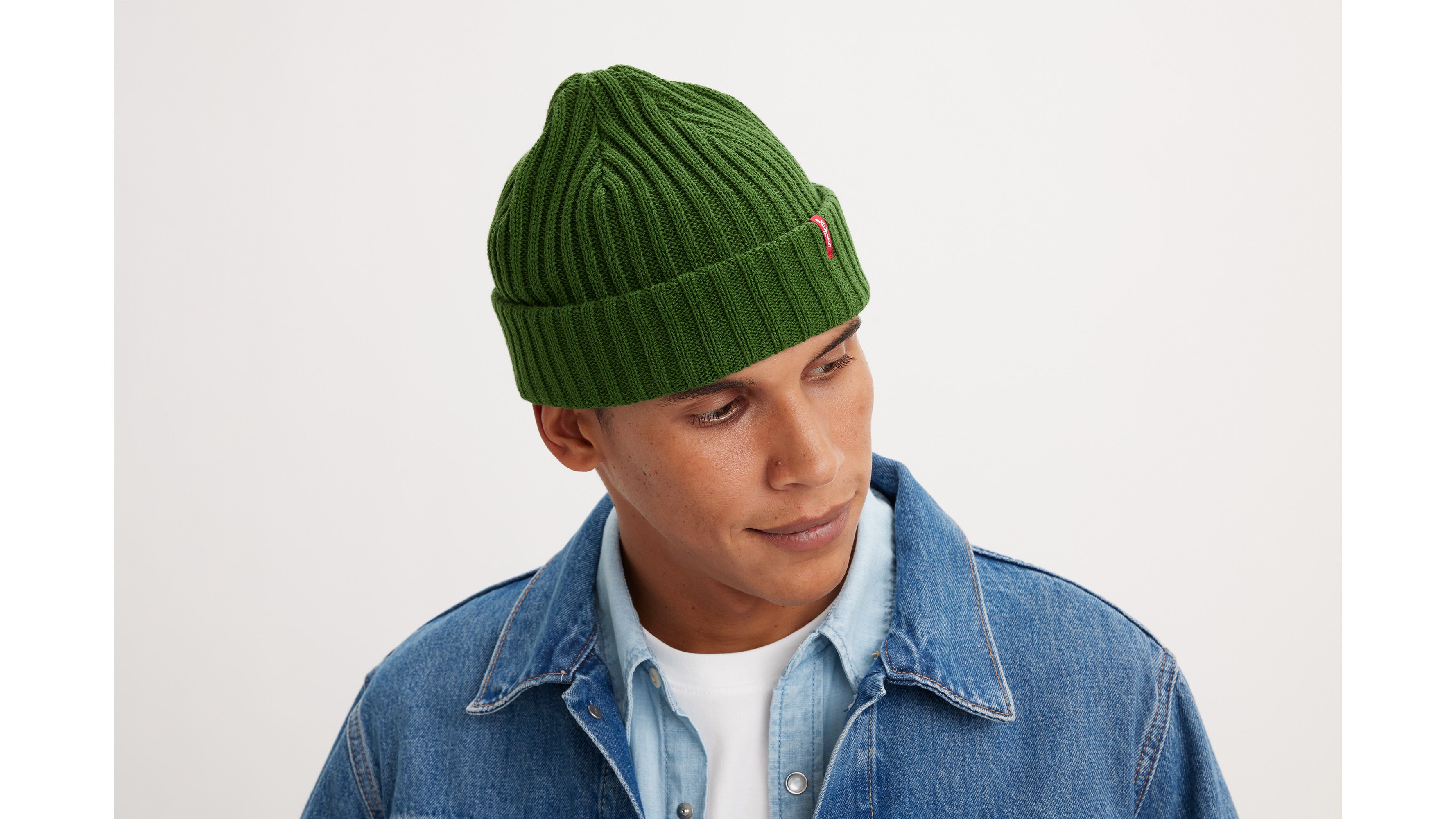 Bonnet en maille côtelée - Bottle Green - Vert