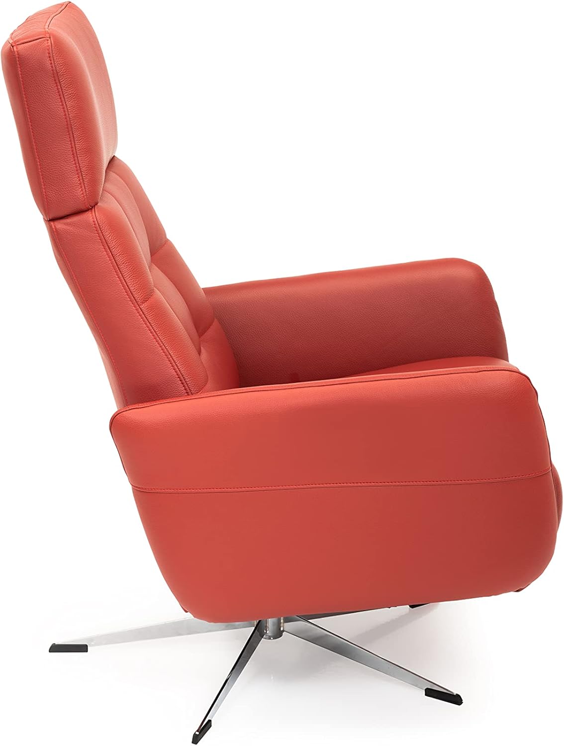 TV-Sessel Sessel Bosse / Drehbarer Relax-Sessel mit stufenloser Rückenverstellung und ausklappbarem Fußteil / Herz-Waage-Position / 74 x 107 x 90 / Leder Rot