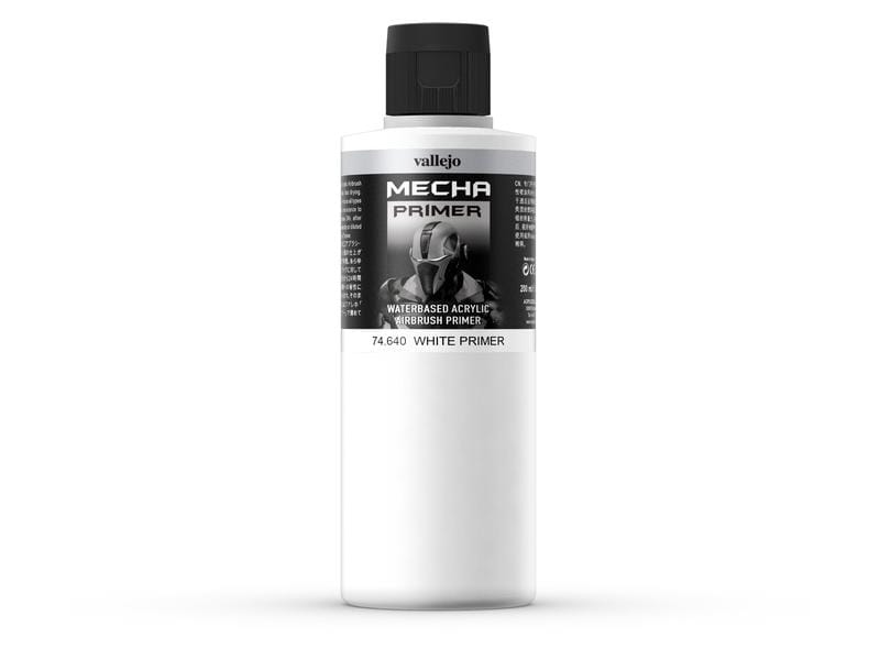 Vallejo Airbrush-Primer Mecha Color Primer: White 200 ml Schnelltrocknende Grundierung