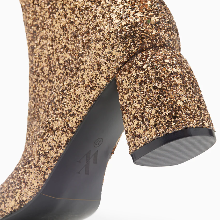 Bottines-Bottines pailletées Londres bronze à talon