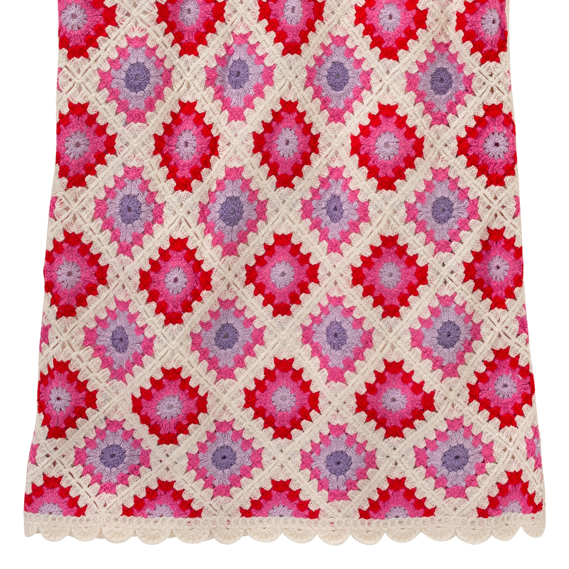Jonas Nielsen Mädchen Strick-Kleid mit Muster cremeweiss / rot / pink