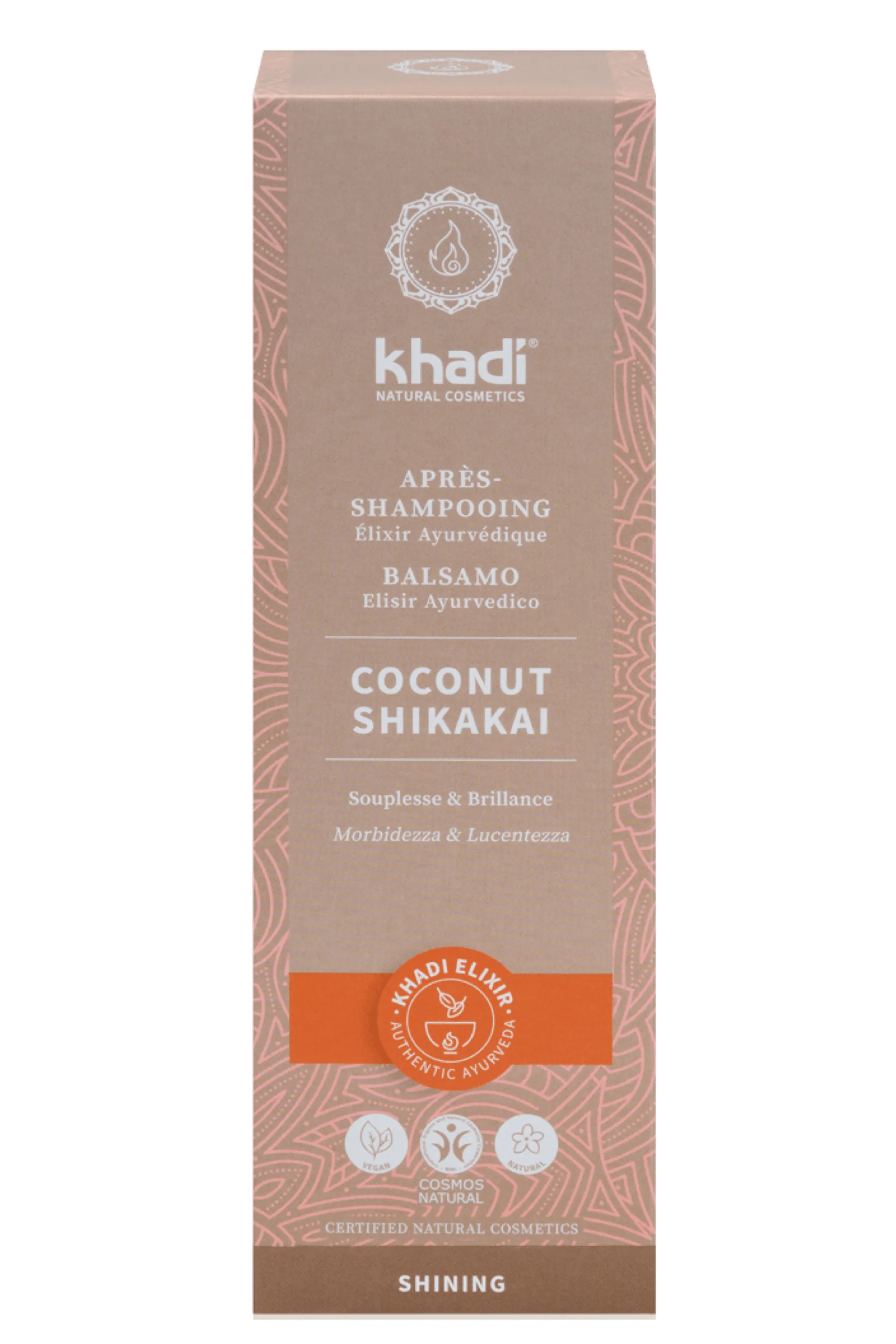 KHADI Après-Shampoing hydratation & brillance Coconut Shikakai-200 ml