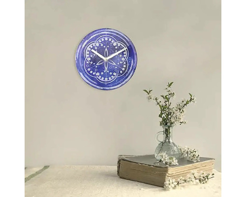 Cosmo tafelklok, gehard glas, indigo, Ø 20 cm