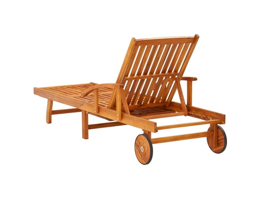 VIDAXL - Bain de soleil Chaise longue de jardin avec coussin bois d'acacia solide