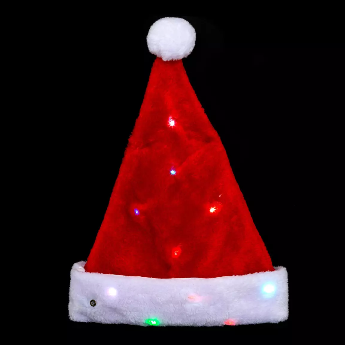 Bonnet de Père Noël lumineux pour Adulte Rouge