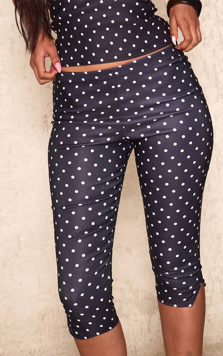 Noir Ensemble Coordonné Pantalon Capri À Pois