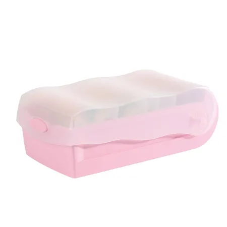 HAN Karteibox CROCO DIN A7 quer, Lernkartei mit 100 Karten, transluzent-pastellrosa