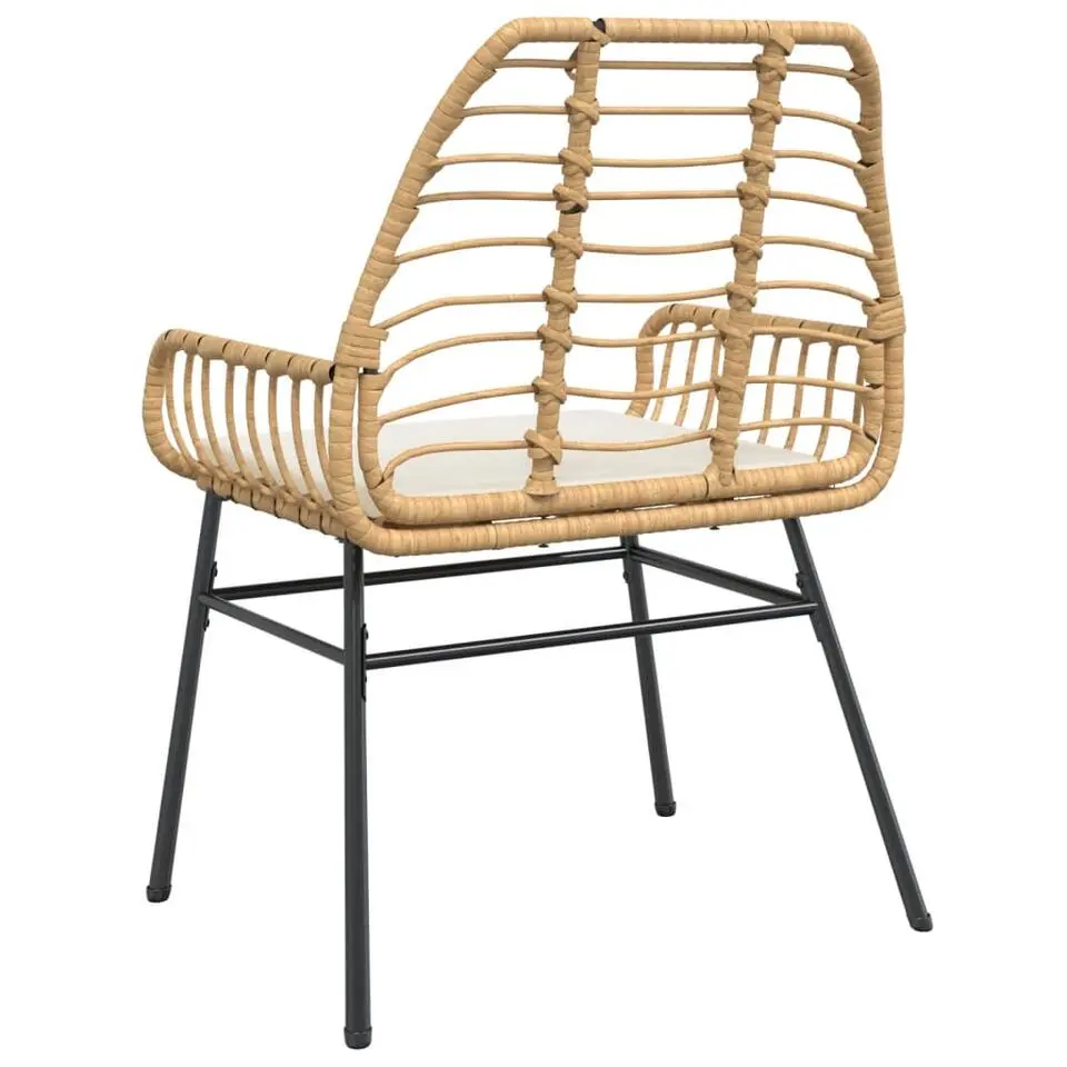 vidaXL - Tuinstoelen - Kussens - Bruin - Poly rattan - 2 stuks