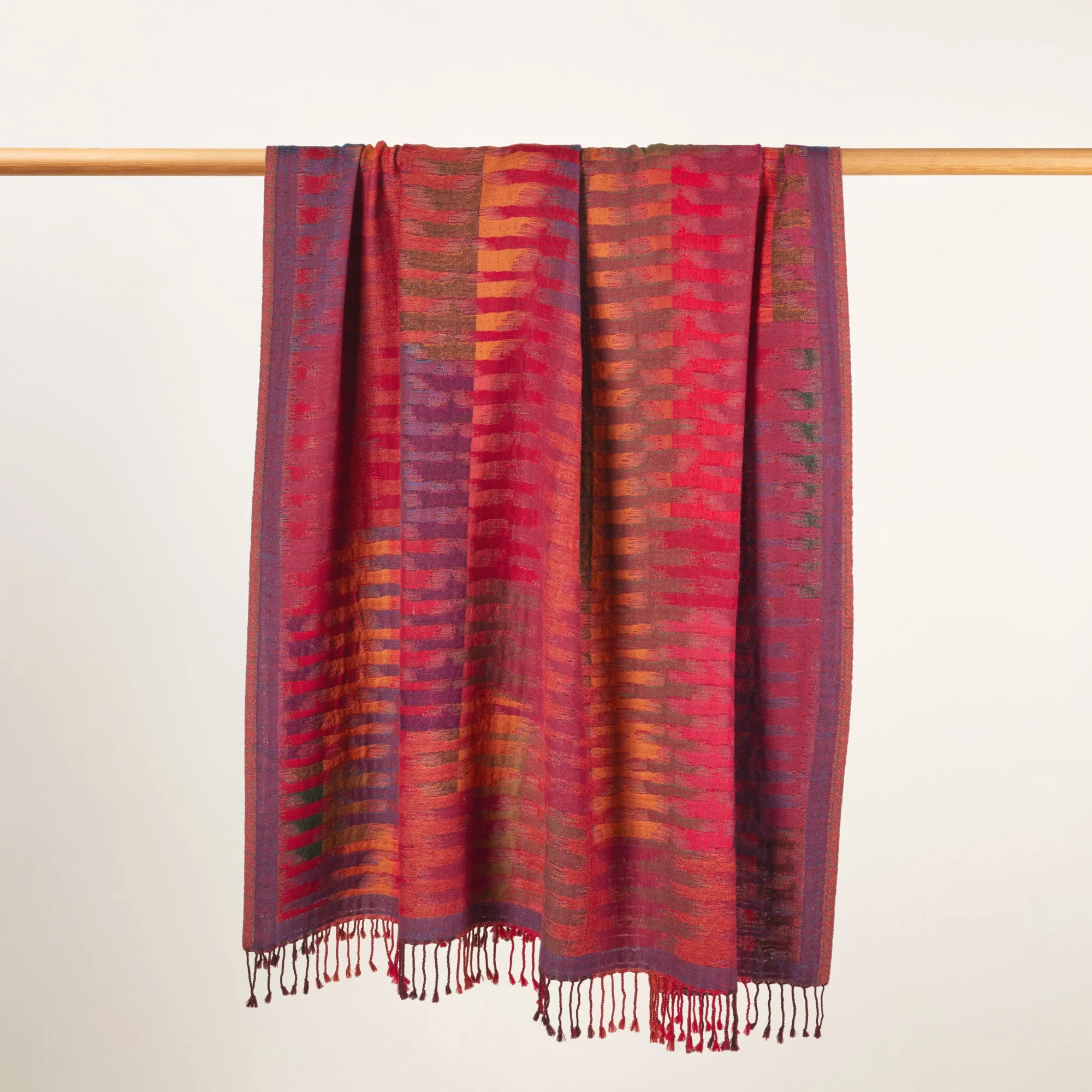 KHAN - Plaid pure laine | Rouge