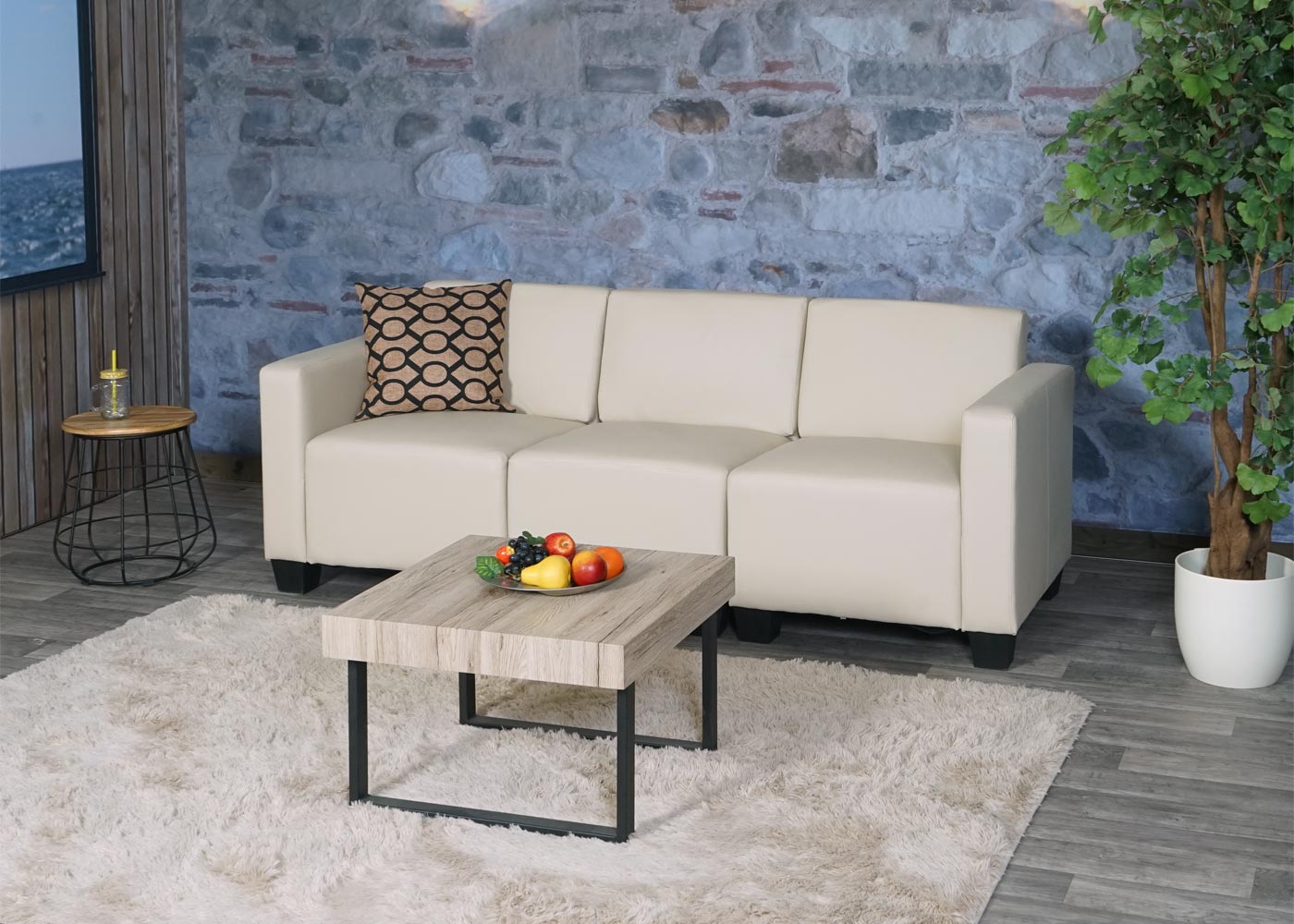 Modular 3-Sitzer Sofa Moncalieri ~ creme