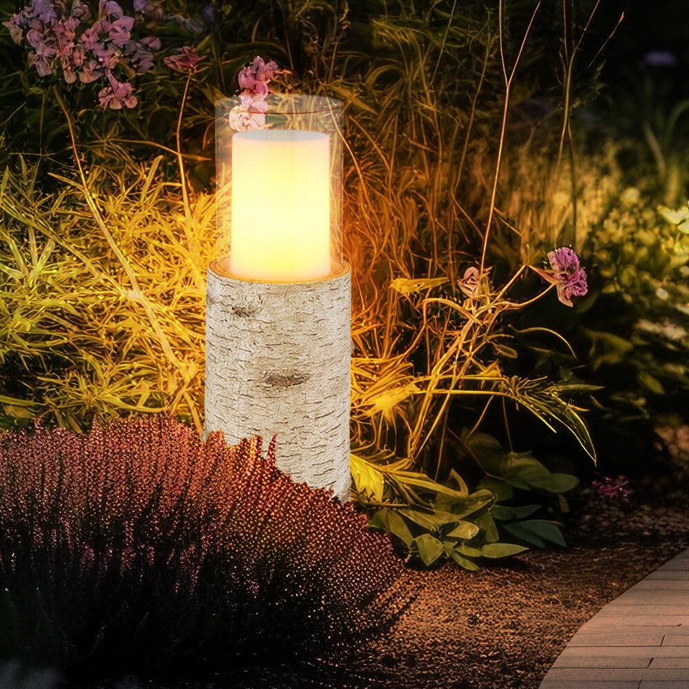 LED Solarlampe, Baumstamm, Glas, Akku, H 43,5 cm