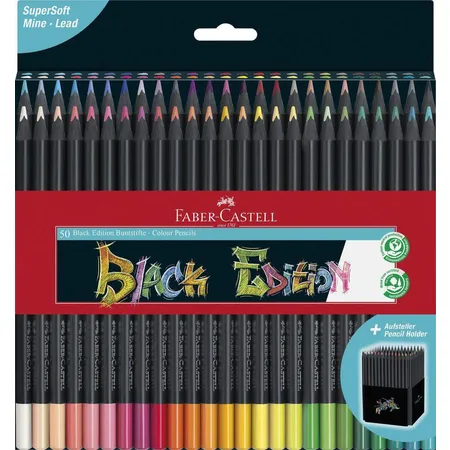 Faber-Castell Buntstifte Black Edition 50er Kartonetui