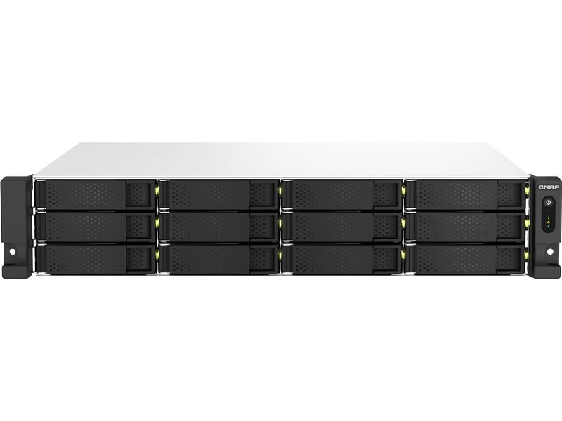 QNAP NAS TS-1264U-RP-8G 12-bay 2HE-Rackmount-NAS mit 12 Einschüben, unterstützt duale 2.5 GBE/-Konnektivität