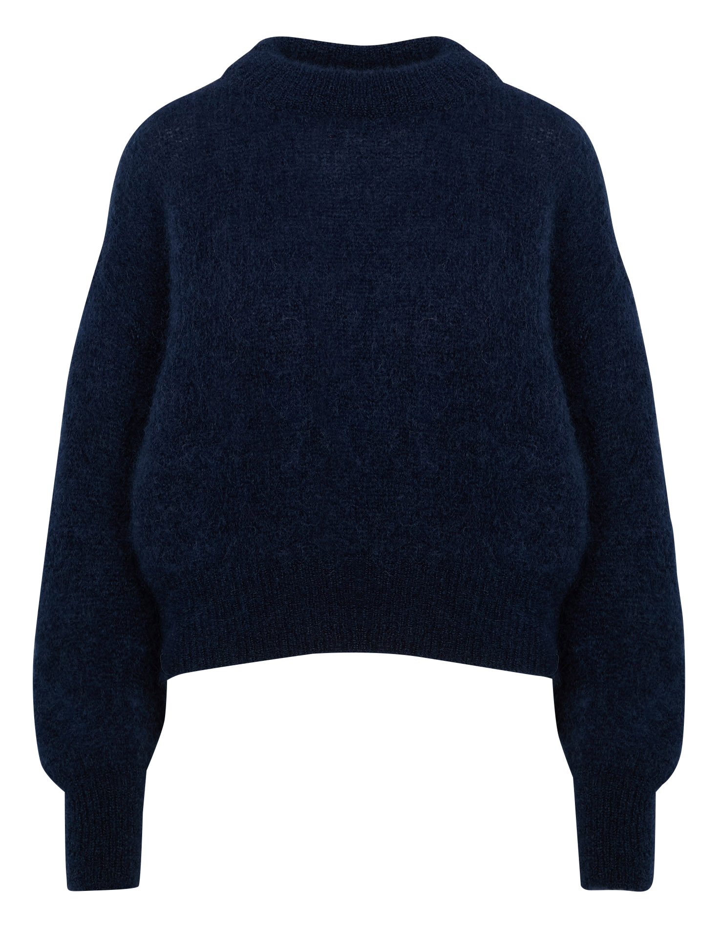 JANE - Pull col rond en laine mélangée | Bleu
