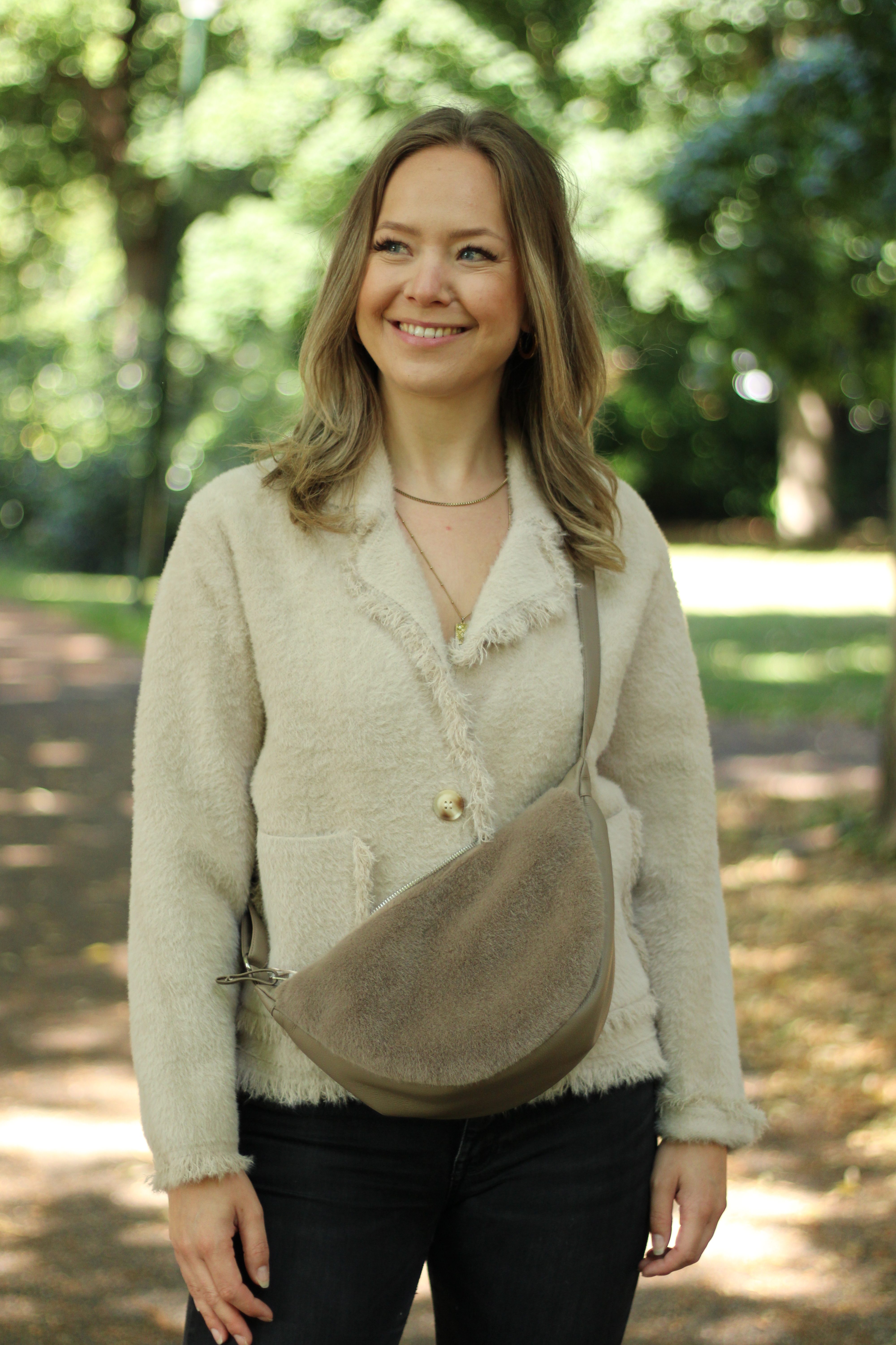 Rino & Pelle - Sena Cardigan With Fringes - Stone