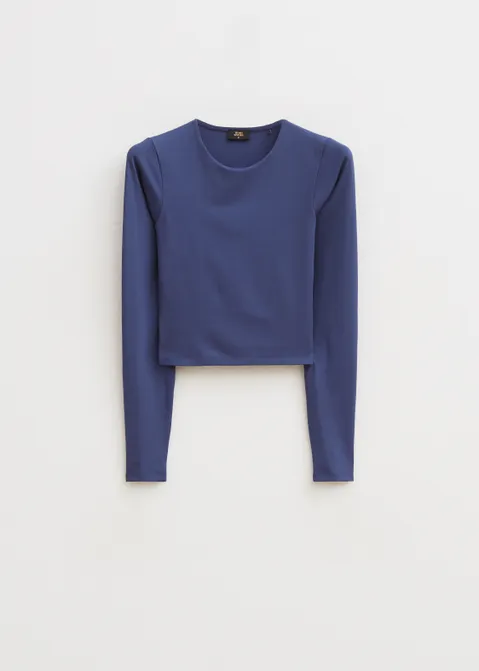 T-shirt cropped clean blauw (BLW.D)