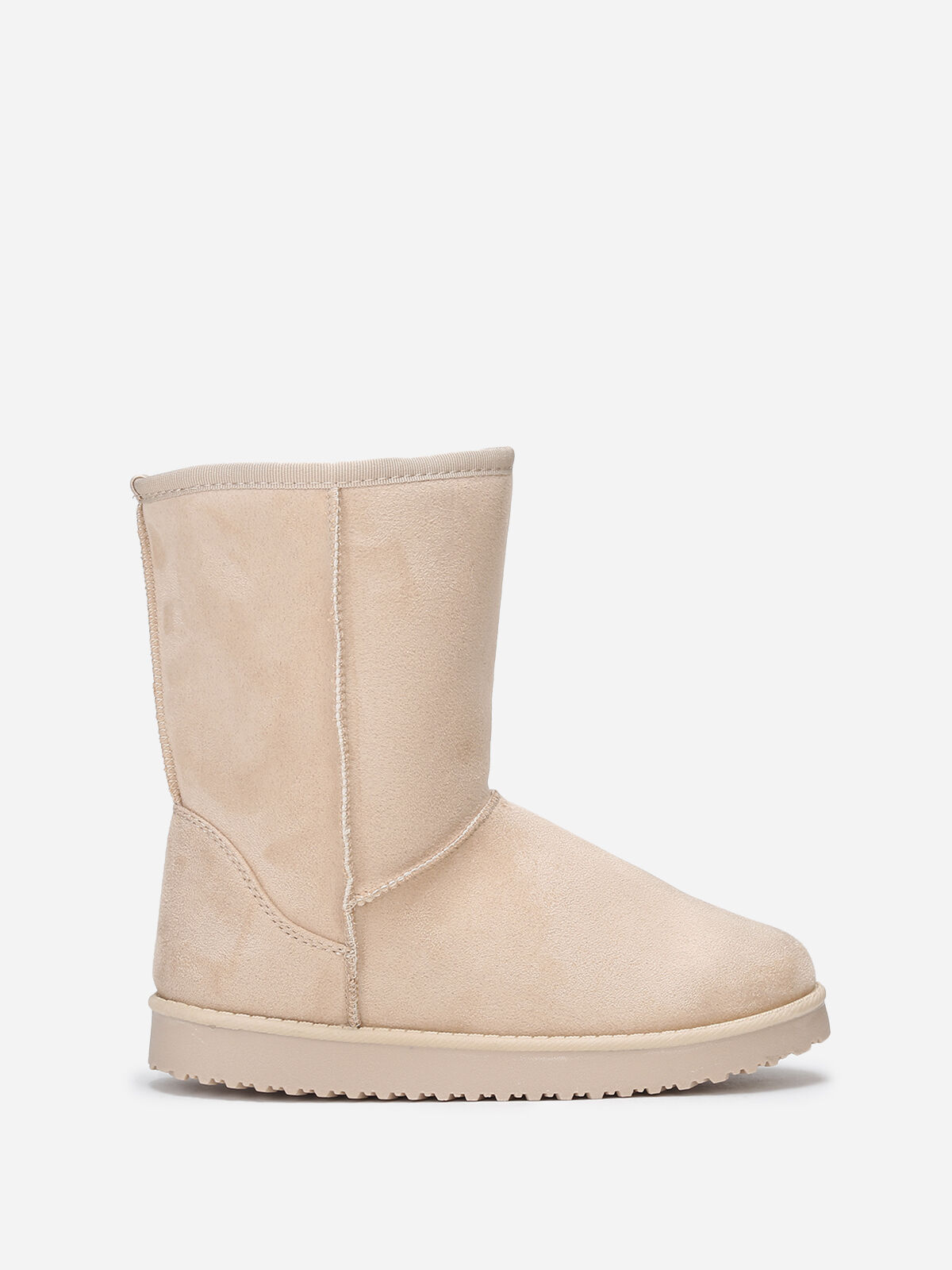 Boots fourrées à semelle épaisse- Beige