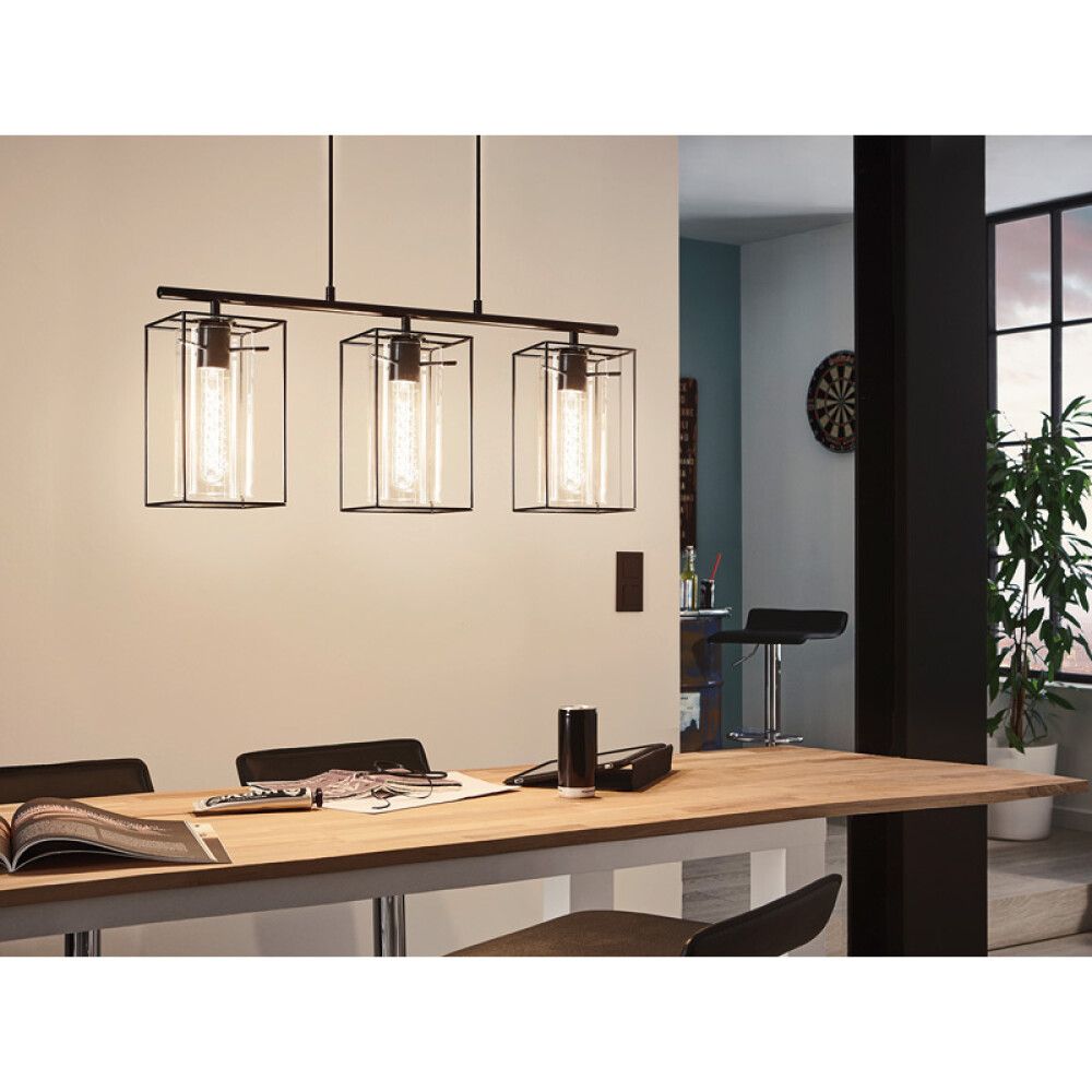 TAKLAMPE EGLO LONCINO SVART/KLAR