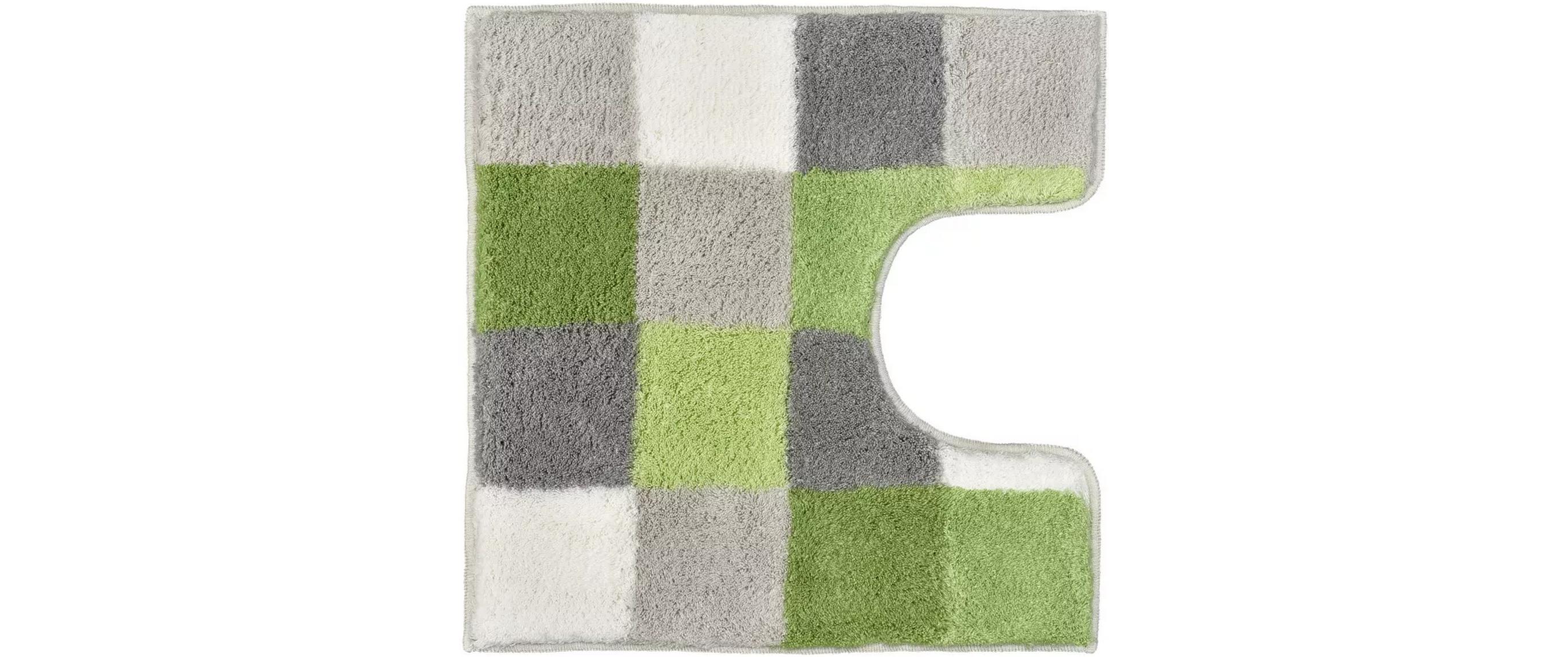 Badteppich Caro 70 x 120 cm, Grün/Grau/WeissBadezimmerteppich