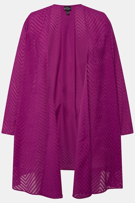 Indoorjacke, 3D-Zackenmuster, A-Linie, V-Ausschnitt