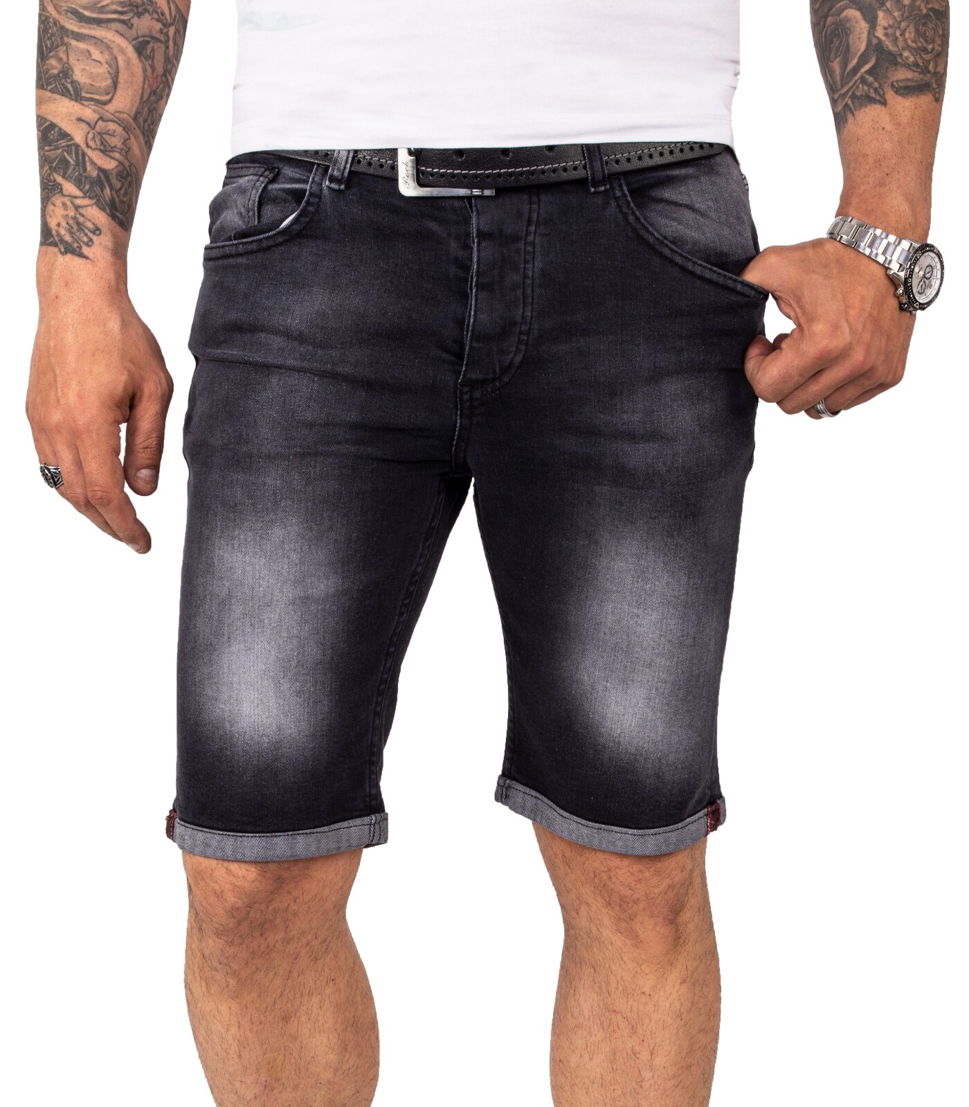 Rock Creek Shorts Jeansshorts Dunkelgrau Regular Fit