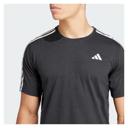 T-shirt adidas Own The Run 3 bandes Noir Homme
