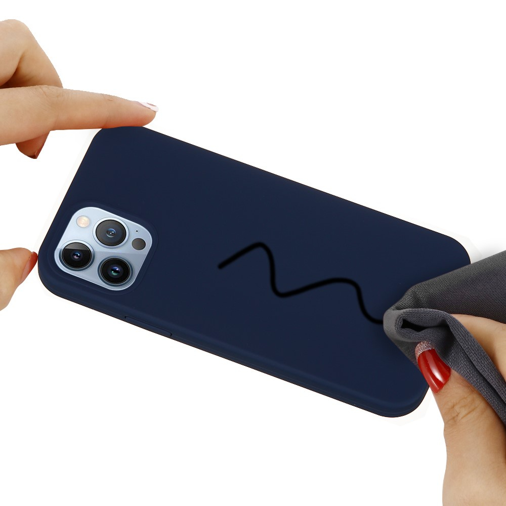 iPhone 15 Pro Max Silikon Case Hülle - Dunkelblau