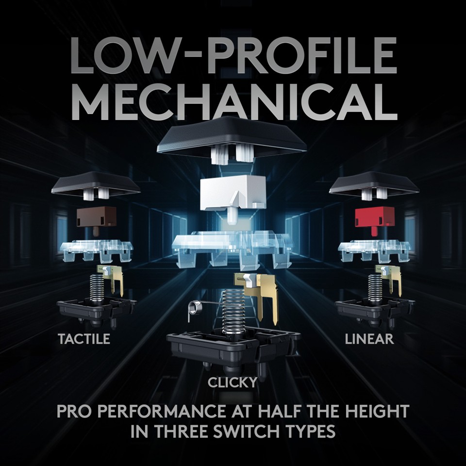 Logitech - G915 TKL Clicky trådløst, mekanisk Gamingtastatur - Nordisk Layout