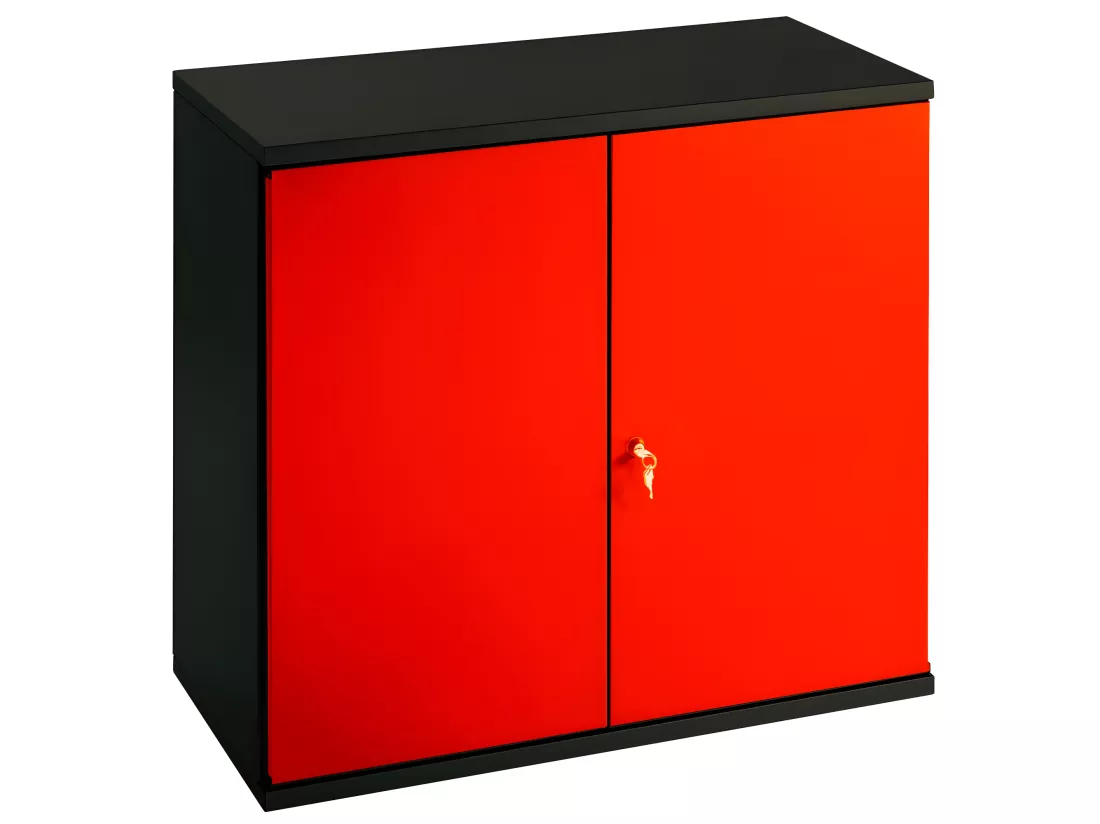 Armoire métallique rouge et noir Brico Hauteur 105 cm