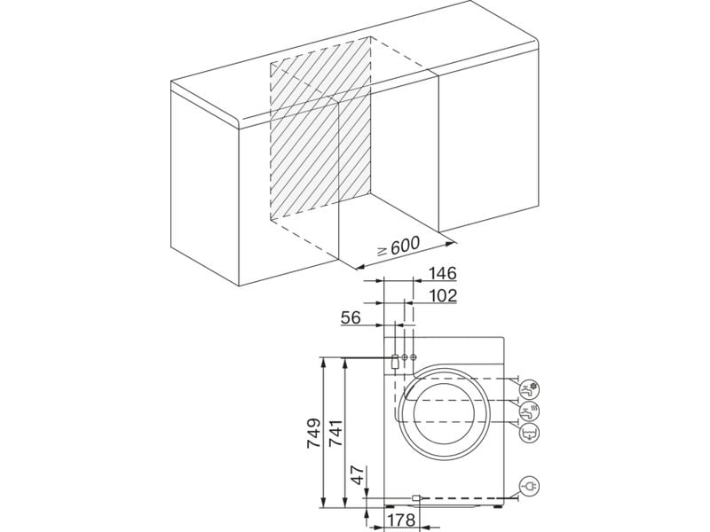 Miele Waschmaschine WSA 100-23 CH Rechts Frontloader mit 8 kg Ladekapazität