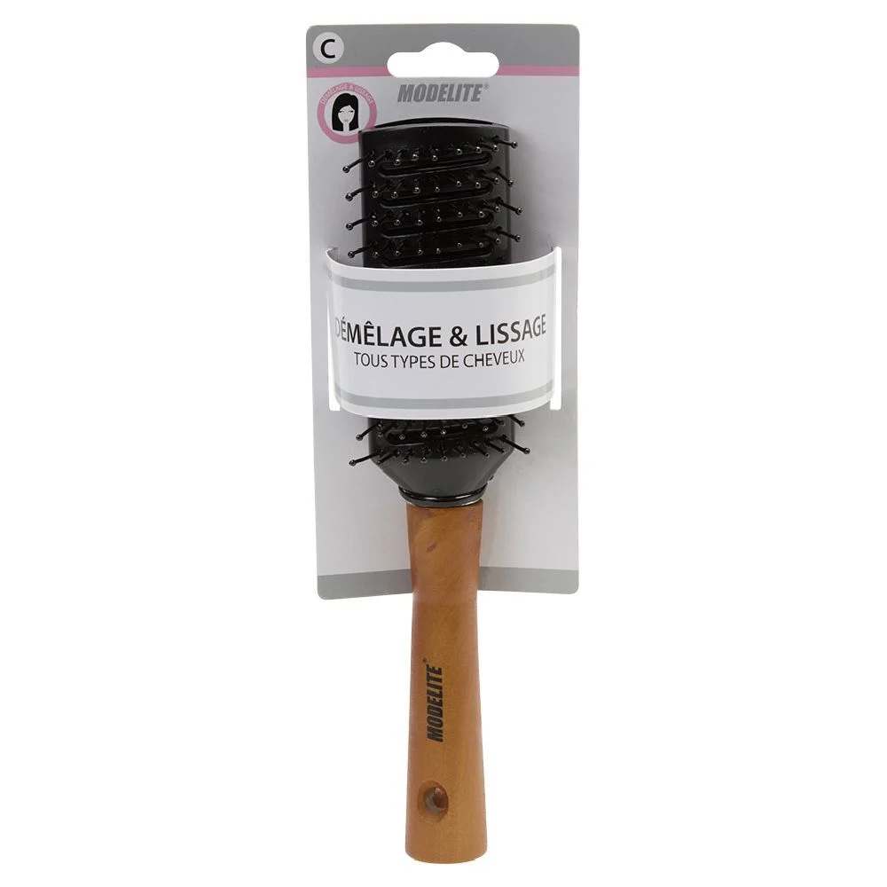 Brosse tunnel multi-usages picots perlés manche en bois