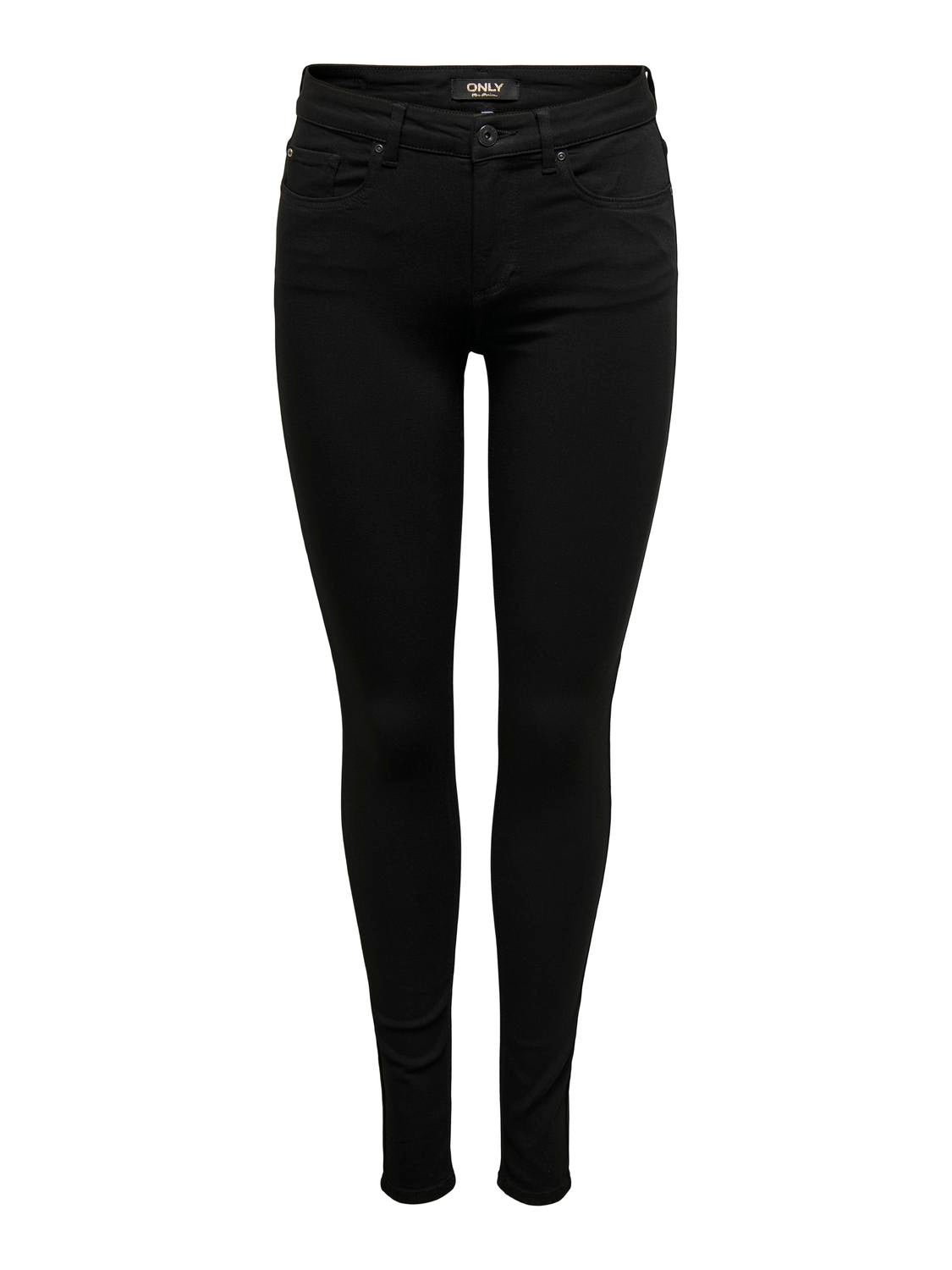 ONLBLUSH Mittlere Taille Skinny Fit Jeans Black Denim