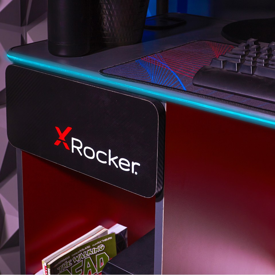Xrocker Carbon-Tek Desk With Wireless Charging And Neo Fiber Led